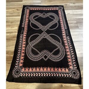 Givenchy Parfums Large Cotton Scarf Wrap Black Red Geometric